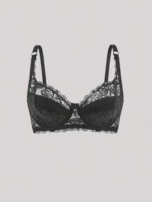 Hourtrue 2 Packs Floral Lace Underwire Lingerie Bra Setfor Summerfor Summer - Black and White - View 11