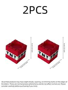 Zazumi 1/2pcs Red Pixel Game Style Smart Watch Charging Stand, Mine World-Inspired Pixel Art Cube Dock, Compact Charger Puck Holder Compatible With Apple Watch Series 1-9, Desk & Nightstand Accessory For Bedroom, Office & Gamer Gift - Multicolor - View 12