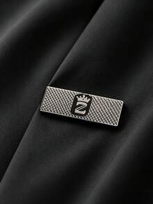 Manfinity Homme 男士休閒酷感夏季黑色短袖 Polo 衫，無縫貼合設計，適合通勤穿著 - 黑色 - 查看 5