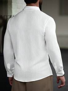 Manfinity CasualCool Men's Casual Versatile Solid Color Shirt - White - View 2