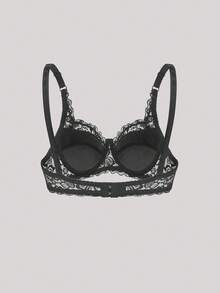 Hourtrue 2 Packs Floral Lace Underwire Lingerie Bra Setfor Summerfor Summer - Black and White - View 14
