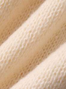 DAZY Women's Solid Color Off-Shoulder Casual Versatile Daily Long Sleeve Sweater Fall - Beige - View 4