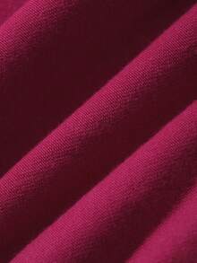 Dazy Plus Solid Color Knit Round Neck Top And Shorts Loungewear Pajama Set - Hot Pink - View 6