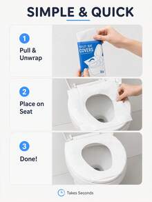 50/150 Piece Toilet Seat Cover - Portable Toilet Seat Paper Cover, Disposable, Suitable For Bathrooms, Travel, Camping, Hotels And Other Places. - Multicolour - View 6