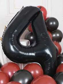 POKOJA LAND 1pc 40-Inch Simple Black Number Balloon, Birthday Party Decor Foil Number Balloon, Anniversary Decoration, Party Decor, Atmosphere Decor, Suitable For Birthday Decor, Party Supplies, Number Balloon, Applicable For Birthday, Wedding - multicolor - View 7