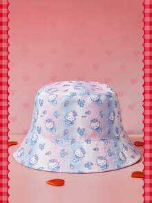 HELLO KITTY AND FRIENDS | SHEIN Topi Nelayan Wanita, Bermotif, Dua Sisi, Cocok untuk Aktivitas Sehari-hari - Topi nelayan - View 1