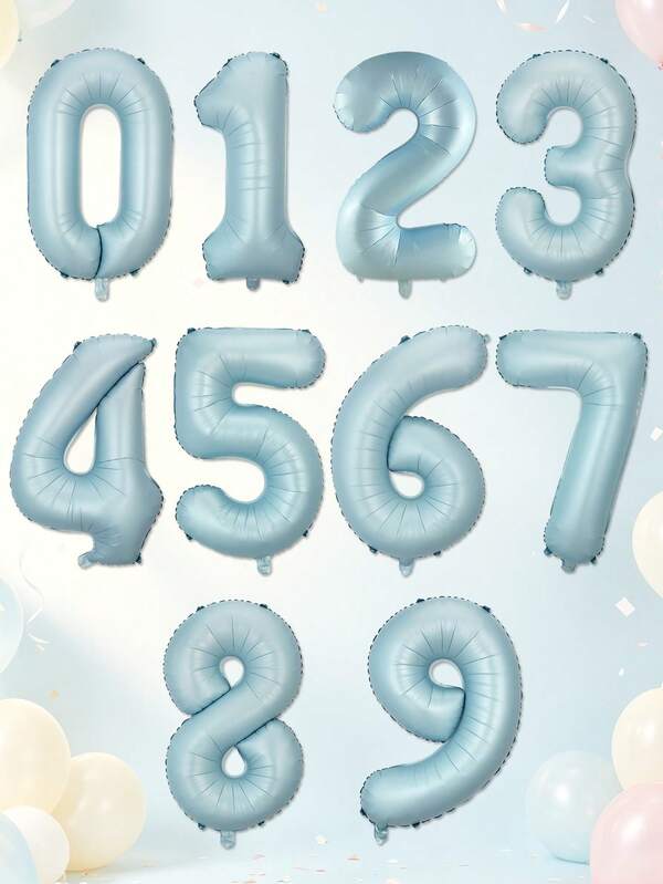 MINKOJA 1pc 32inch Cream-White Blue Rainbow Gradient Number Foil Balloons For Birthday Anniversary Party Decoration, Birthday Photo Prop,Room Decoration, Indoor Decoration, Gift Ceremony Decoration, 1st Birthday Party Decoration