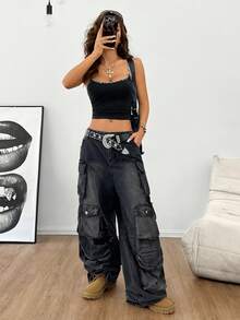 Coolane Women's Summer Streetwear Sexy Chic Punk Daily Wear Casual Going Out 34%Cotton Comfortable Color-Blocked  Leopard Print Black Tank Tops Summer Outfits - Black - View 4