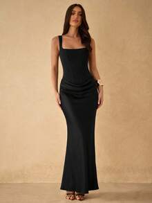 Silquee Vestido elegante sin mangas para mujer para el verano - Negro - Ver 4
