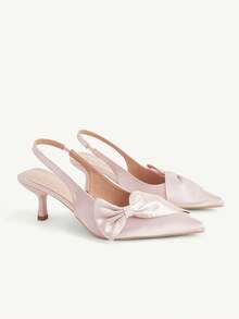 CUCCOO CHICEST Women's Bow Decor Fashion Elegant High Heels - Baby Pink - View 2