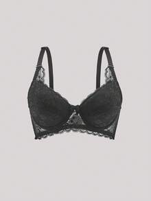 Hourtrue 2 Packs Floral Lace Underwire Lingerie Bra Setfor Summerfor Summer - Black and White - View 12