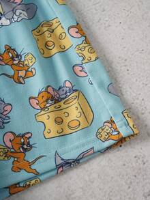 TOM & JERRY X SHEIN 男嬰卡通印花T恤短褲套裝 - 彩色 - 查看 7