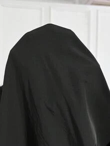 SHEIN CURVE+ جاكيت طويل أسود مقاس كبير، تصميم ضيق الخصر، خريف وشتاء، العودة إلى المدرسة، 2026 22W - الأسود - مشاهدة 11