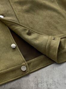 AXEPEAK Men's Casual Colorblock Collar Jacket, Spring/Autumn - Green - View 7