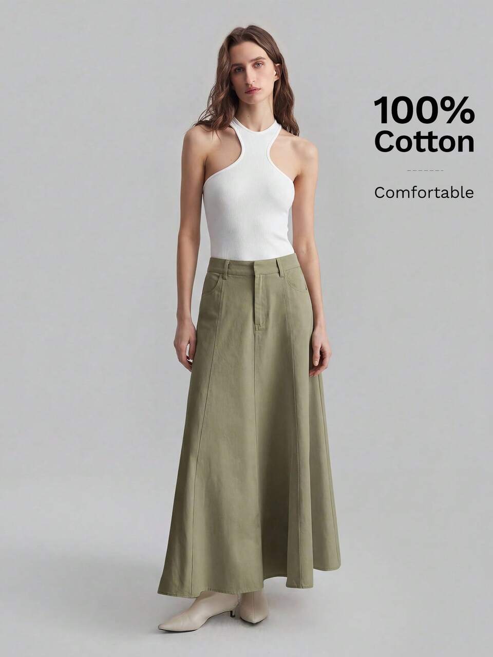 Women's Saint John's Day Outfit Beach Wear Holiday Wear Country Style Country Music Concert 2026 Spring/Summer Minimalist Solid Color A-Line Long Skirt Urban Commute Business Casual Women's Clothing Women's Office Wear Women's Elegant Outfit Women's Party Gathering Outfit Wedding Guest Outfit Women's Holiday Wear Beach Wear Holiday Wear Women's Office Wear ,