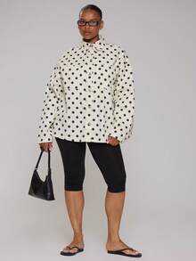 MUSERA Curve Polka Dot Denim Jacket - Multicolor - View 5