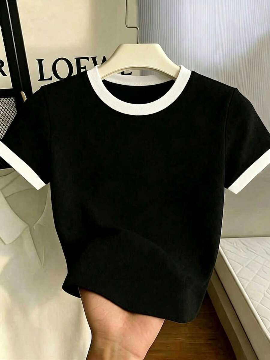Resyla 女款純色修身短袖T恤 - 彩色 - 查看 1