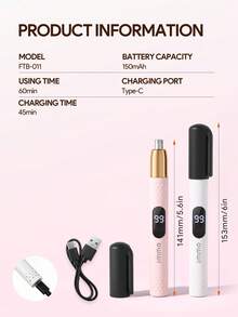 JMMO Rechargeable Blackhead Remover Pen, Portable Electric Facial Pore Cleaner With LED Digital Display, USB Skin Cleansing Tool For Women Home Beauty Skincare - multicolor - View 6