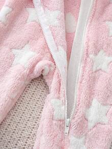 Cozy Pixies Newborn Baby Girl Colorful Floral Pattern Round Neck Long Sleeve Thermal Lined Thick Autumn Winter Romper - Multicolor - View 4