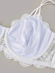 DesireSculpt Plus Size Bras & Bralettes Scallop Plain - Putih - View 5