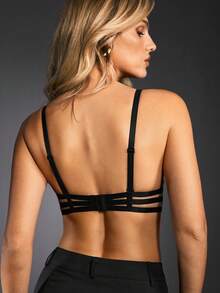 EmpressEnvy 1pc Women's Sexy Deep V-Neck Backless Bustier - Black - View 2