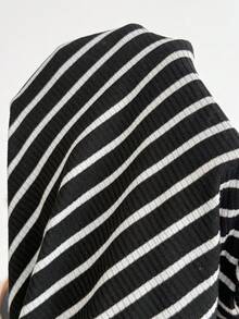 SHEIN Umstandskleid mit Streifen und Farbblock, Stillfunktion, lässig für den Alltag - Schwarz und Weiss - Übersicht 5