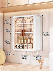 1 Stück Wandmontierter Badezimmerschrank, staubdichte transparente Tür ohne Bohren, Kosmetikorganizer mit unteren Haken, große Kapazität Aufbewahrungsbox für Hautpflege und Toilettenartikel für Waschtisch und Badezimmer - Verschiedenfarbig - Übersicht 11