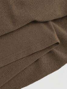 ROMWE Grunge Punk Music Festival Hot Girl Washed Sweatshirt Fabric Ruffle Hem Low Waist Mini Skirt For Women - Brown - View 5