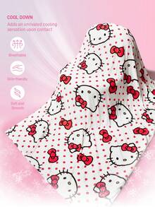 HELLO KITTY AND FRIENDS | SHEIN 1件裝夏季涼感絎縫被，數位印花定位絎縫，柔軟涼爽卡通夏被 - 粉色 - 查看 1