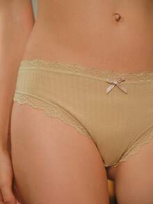 Bisouelle 7pcs/Set Comfortable Striped Cotton Bikini Panties, Sexy Lingerie - Multicolor - View 8