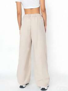 Classic Casual Pants, Comfortable For Home, Outdoor, Sports, Versatile Matching With Jackets And Tops, Colorblock Design Showcases Youthful Vibrancy - Apricot - View 2
