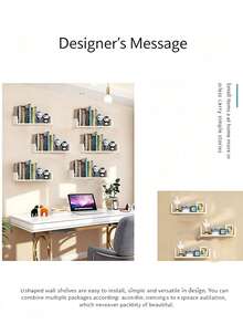 1 Wall Shelving Unit, Black (White) Wall Decoration Storage Rack, Wall Shelving Unit For Living Room Background Wall Decoration, Simple Wall-Mounted Study Figurine And Toy Storage Rack, Living Room, Dining Room And Other Wall Decoration Bookshelves. - Multicolor - View 2