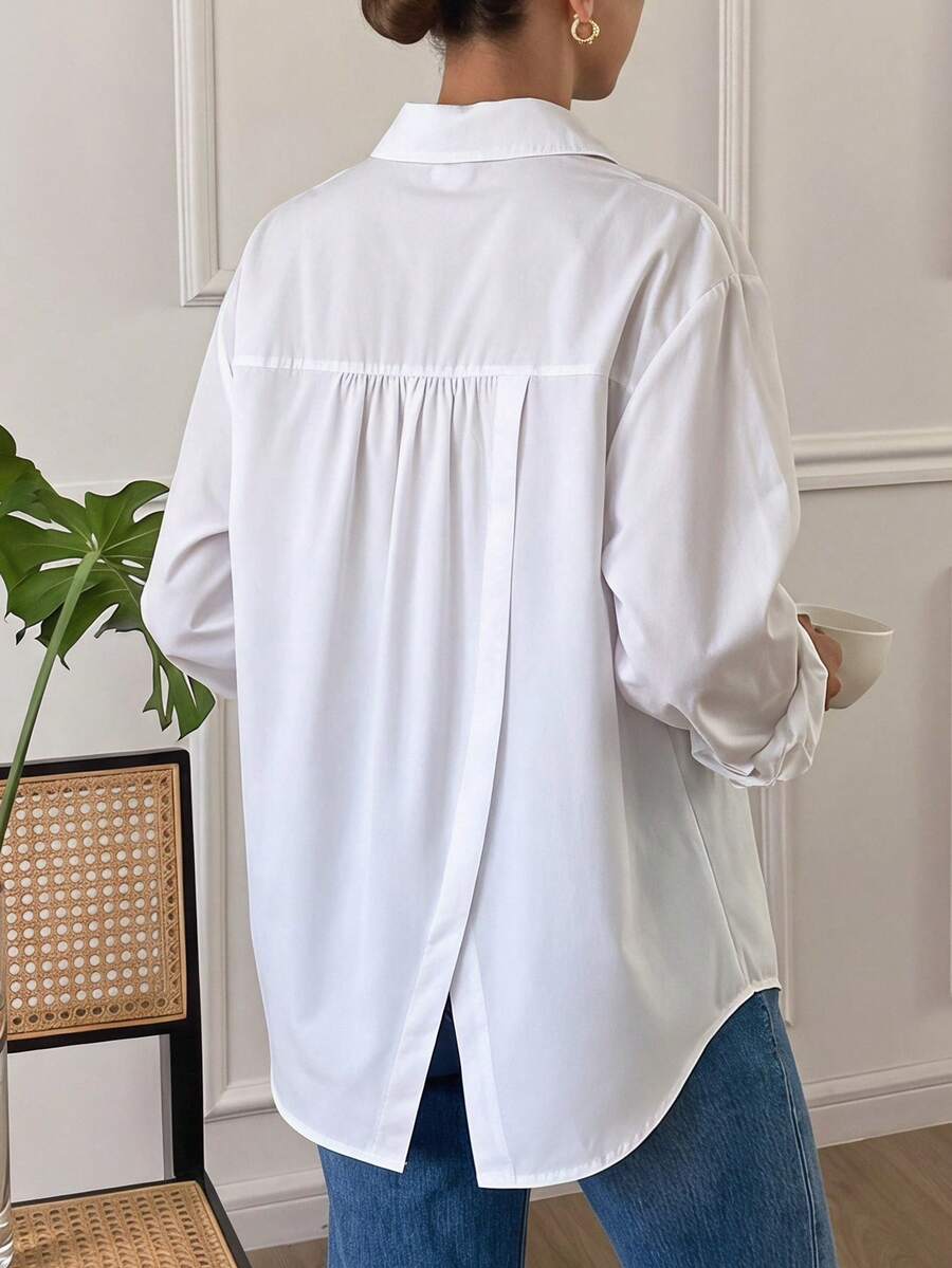 SHEIN Tween Girl Striped Lightweight Sun Protection Shirt, Spring & Summer,Holiday,Summer,Travel, Stretchy, Crewneck, Bell, Ruched, Knit - White - View 1