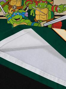TEENAGE MUTANT NINJA TURTLES | SHEIN 男士大尺碼數位條紋時尚圓領短袖T恤 - 白色 - 查看 4