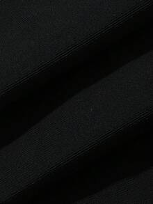 DAZY 女款純色長袖短版上衣與長褲布基尼兩件式泳衣套裝，適合夏季度假與海灘 - 黑色 - 查看 6
