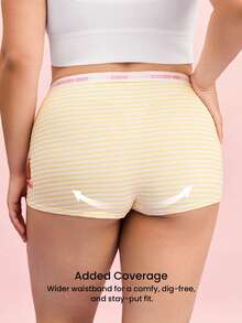 LUVLETTE Plus 2-Pack Cotton High-Waist Printed Letter Webbing Women's Boyshorts - Scooby-Doo Collaboration Series - Multicolor - View 3