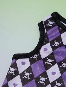 PETSIN 1pc Halloween Style Purple Argyle Skull Pattern Breathable Lightweight Vest - Multicolor - View 6