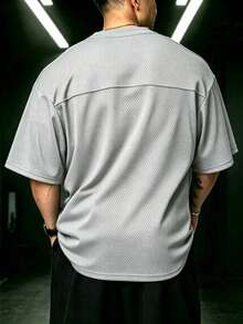 Gym Rark 男士夏季休閒純色短袖運動T恤 - 淺灰色 - 查看 2