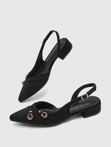 CUCCOO BIZCHIC New Design Pointed Minimalist Commuter Style Stylish Flats, Suitable For Christmas And Spring Wear - Quiet night black, - View 3