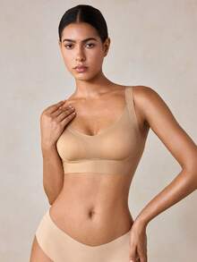 Veilyse Women's Seamless Bra - Adjustable Straps, Wireless Support, Suitable For Daily Wear, Super Soft & Breathable Fabric, Women's Spring Clothing, Comfortable Lingerie Bra - Brown - View 3