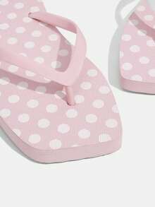 Grefit Women's Silver & Blue Glitter Lace Print Flat Flip Flops, Suitable For Home, Beach, Outdoor, Travel & Vacation For Christmas Summer - Pink - View 3