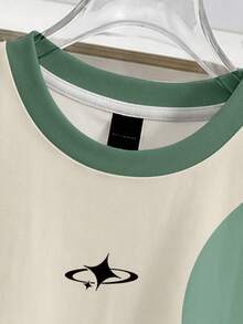 Manfinity Joysei Men's Minimalist Pattern Color Block Fashion Casual Standard Fit Tank Top Suitable For Holiday And Daily Wear - Green - View 2