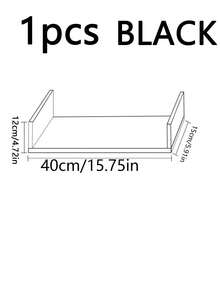 1 Wall Shelving Unit, Black (White) Wall Decoration Storage Rack, Wall Shelving Unit For Living Room Background Wall Decoration, Simple Wall-Mounted Study Figurine And Toy Storage Rack, Living Room, Dining Room And Other Wall Decoration Bookshelves. - Multicolor - View 9