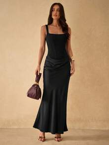 Silquee Vestido elegante sin mangas para mujer para el verano - Negro - Ver 1