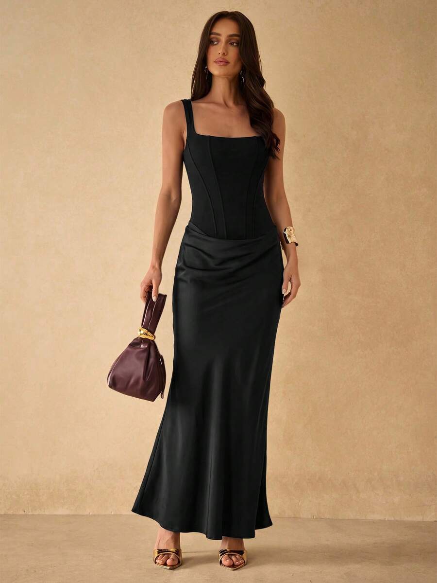 Silquee Vestido elegante sin mangas para mujer para el verano - Negro - Ver 1