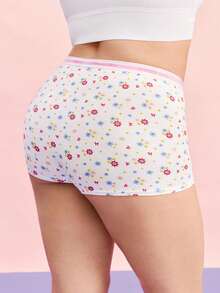 LUVLETTE Plus 2-Pack Cotton High-Waist Printed Letter Webbing Women's Boyshorts - Scooby-Doo Collaboration Series - Multicolor - View 7