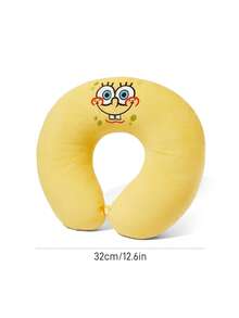 SpongeBob SquarePants | SHEIN 柔軟可愛刺繡U型枕，旅行與辦公室必備 - 黃色 - 查看 4