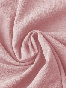 Linhara Vestido sin mangas de talla grande para mujer con unicolor y encaje calado - Rosa - Ver 6