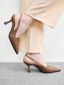 CUCCOO BIZCHIC Women's Pointed Toe Pumps, Versatile High Heels For Commuting And Daily Wear Fall Shoes - Mocha Brown - View 5