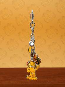 GARFIELD | SHEIN 新款創意卡通可愛貓咪鑰匙圈 1個，IP聯名設計，可愛個性化，簡約大方，亦可作為配件使用，適合各種派對、演唱會、節慶，精美禮物 - 白金 - 查看 4